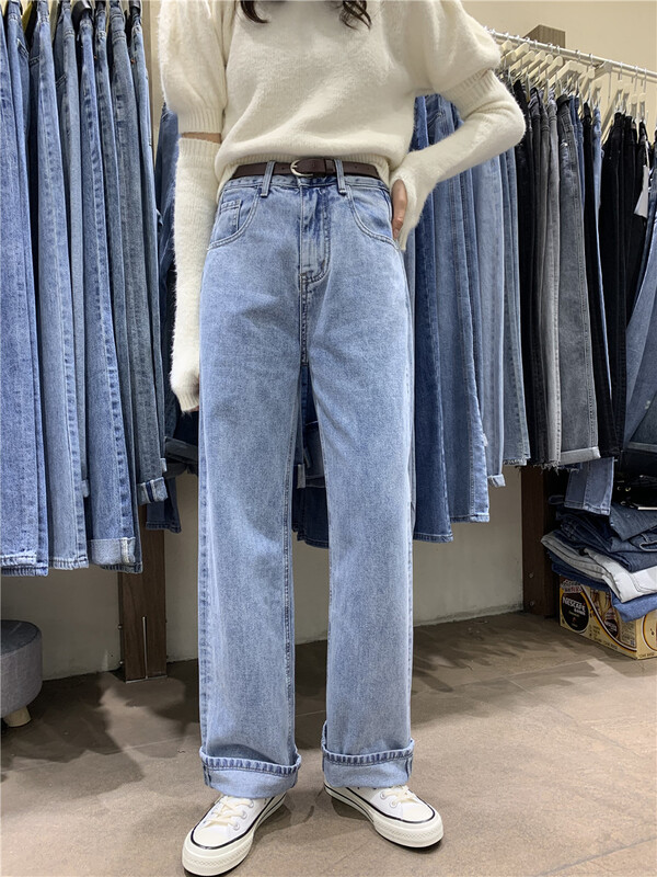 goods in stock! New year in early spring! [IEZ] Korean slim straight jeans (without belt) 3237# zyh