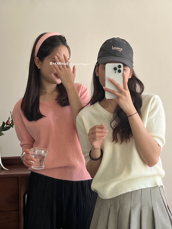 [B plus] simple candy color V-Neck Sweater 22-9112-2# HBx