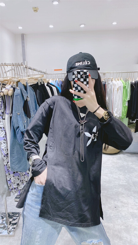 goods in stock! New year in early spring! [Dany] loose round neck versatile long sleeve T-shirt 77562# zyh