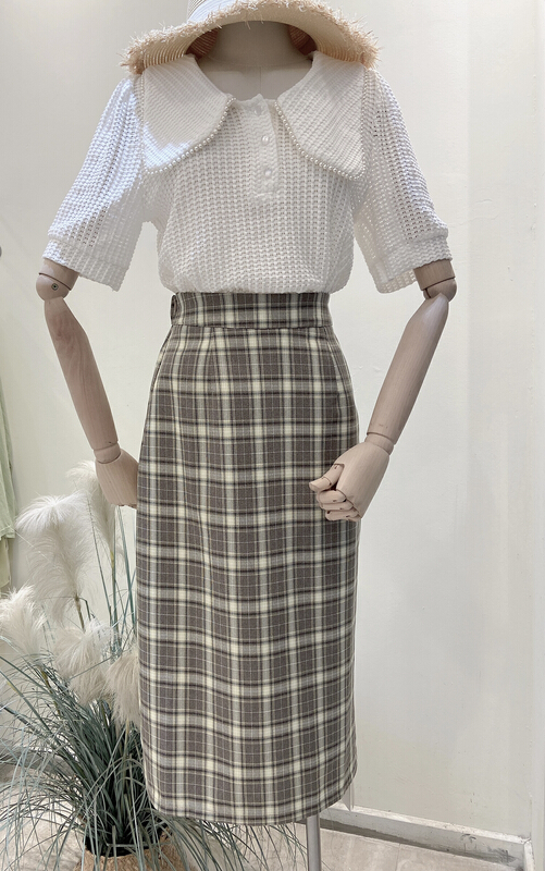 New year in early spring! [Hebe] Korean fashion temperament lattice skirt (only selling skirt) 8818# XYJ