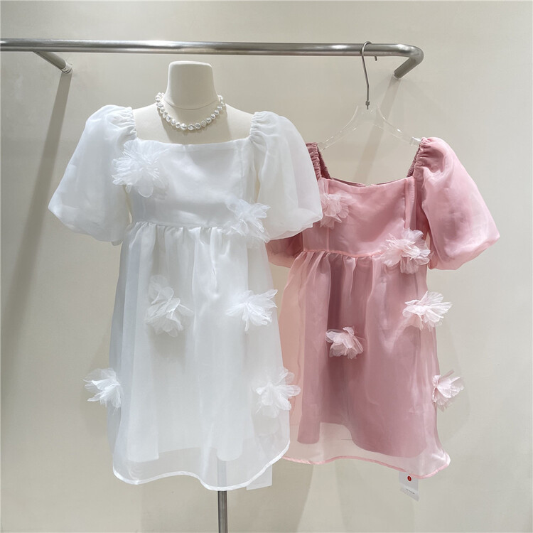 [yipinhan] sweet loose three-dimensional flower dress (dress only) 9237# PCZ