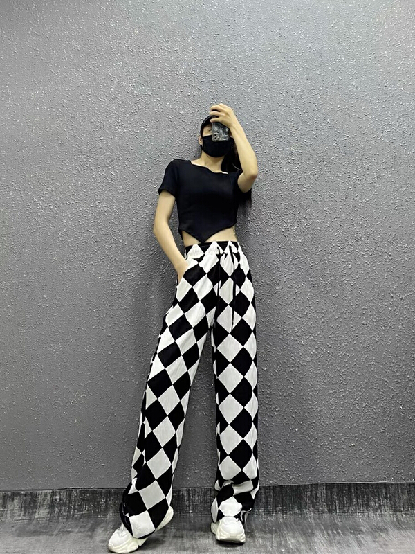 [queen] personalized rhombic pleated slacks a19832-1# ozq