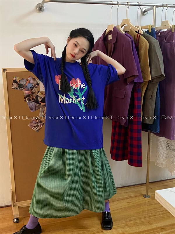 New year in early spring! [far. Xi] artistic flower print short sleeve T-shirt 1051# LSW