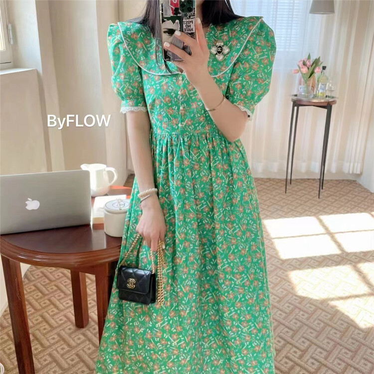 [rich] lady's loose Pleated Dress 9167# zyh