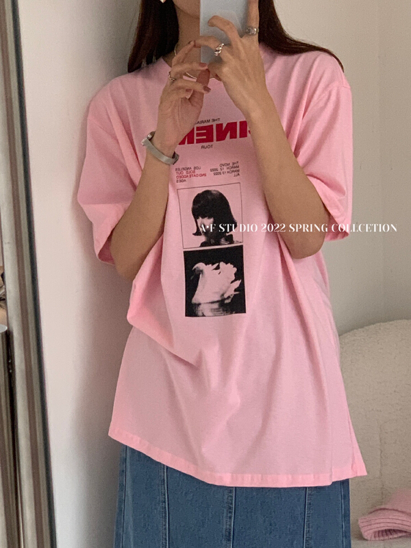 New year in early spring! [AF] Korean versatile casual printed short sleeved T-shirt (excluding external matching) 3355# XYY