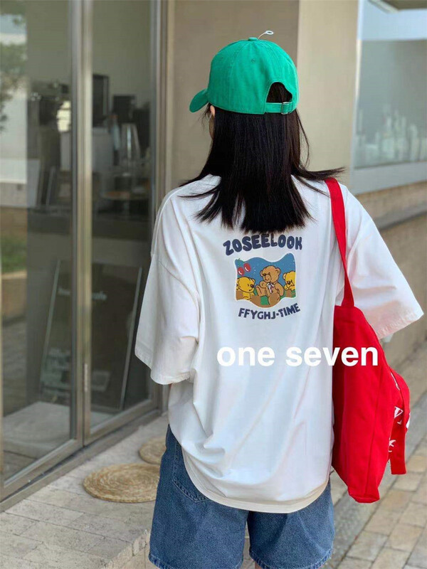 New in early summer! [one seven] Korean round neck letter short sleeve T-shirt 6955# XYY