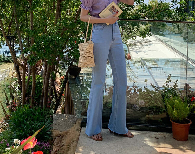 [vis type] micro horn high waist thin jeans 3085# hjy
