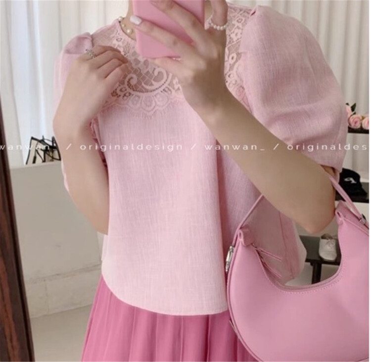 [wanwan] lace splicing pullover shirt 1711# HBx