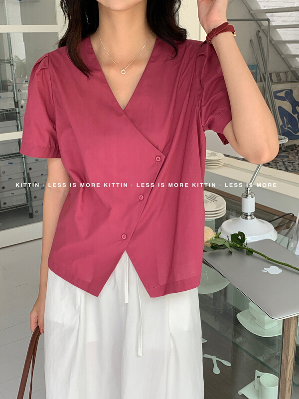 goods in stock! [Kittin] Korean style comfortable small shirt 8512# XYY