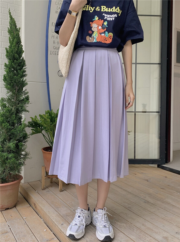 New in early summer! [Lina] Korean pleated medium length swing skirt 221r038# zxx