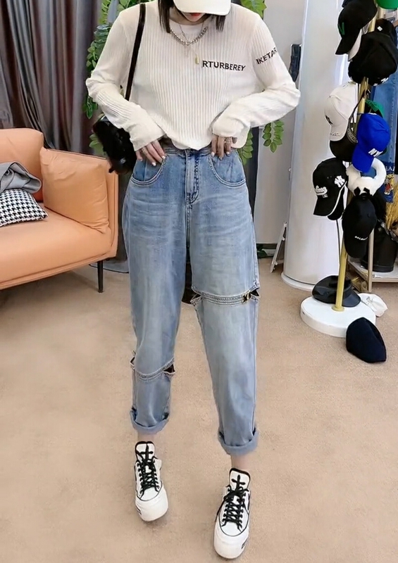 [AI x2 denim] European design versatile jeans 3706# hjy