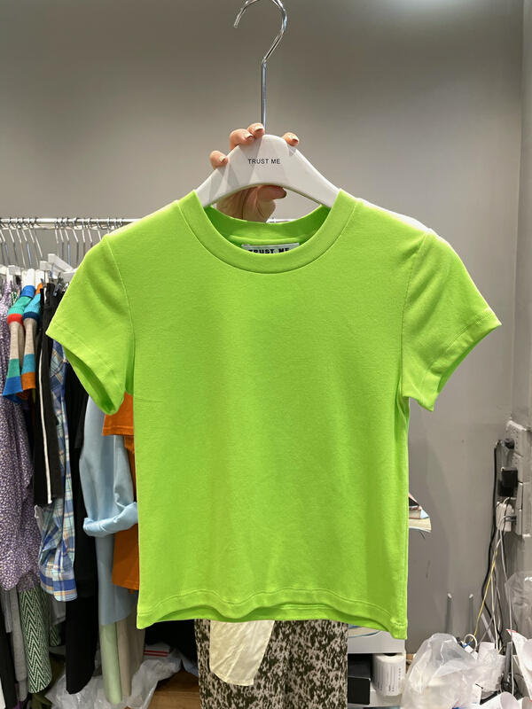 New in early summer! [trust me] simple solid color versatile short sleeve T-shirt 67950# ozq