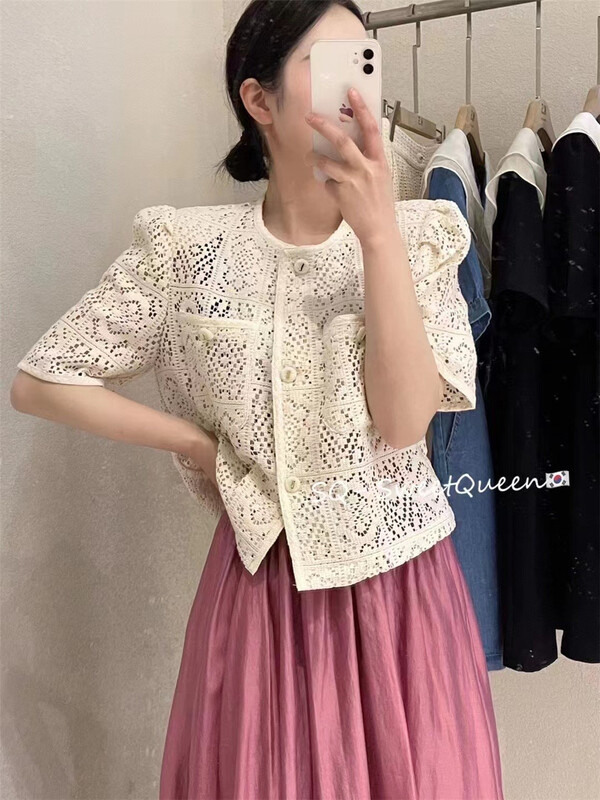 [sq] Korean versatile round neck bubble sleeve shirt ys1-3317# zxx