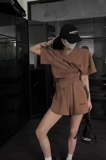 [miss sunflower] simple letter T-shirt + casual Shorts Set ys1-3390# ozq