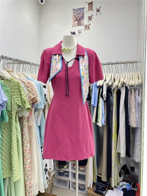 [y.x] Korean casual bubble sleeve dress 7012# hjy