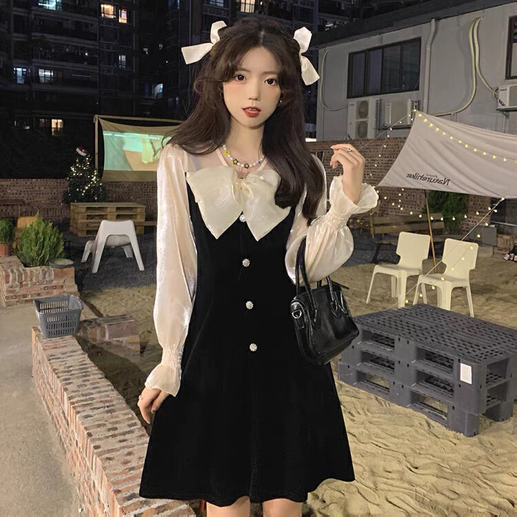 New year in early spring! [L.L studio] new French retro waist dress 7119# PCZ