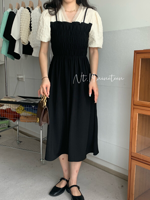 New in early summer! [19. Nineteen] fashion stitching slim dress 357# ll