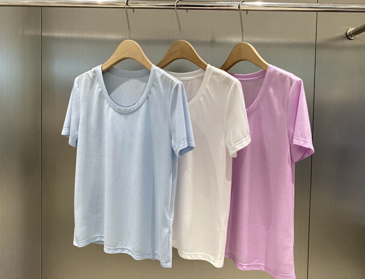 [DS] simple, slim and versatile short sleeve T-shirt (with removable chain) 64522# XYJ