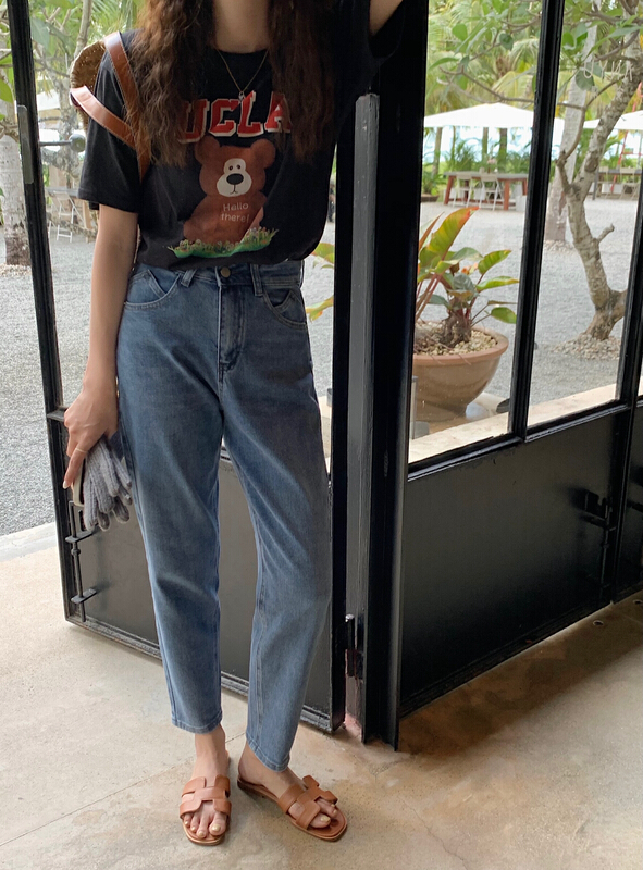 New year in early spring! [meet me] one button versatile Harlan jeans 81051# L