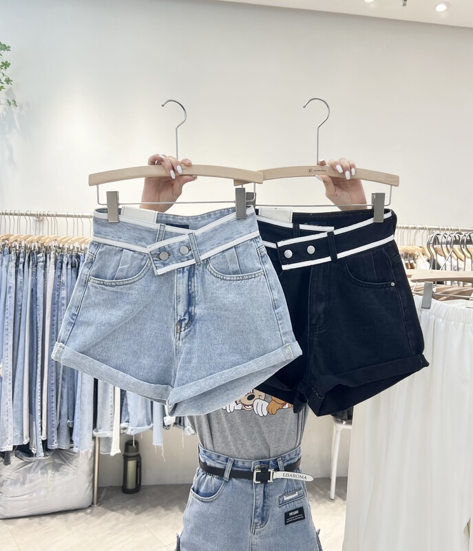 [iris iriisy] A-line wide leg versatile thin denim shorts 6549# LSL