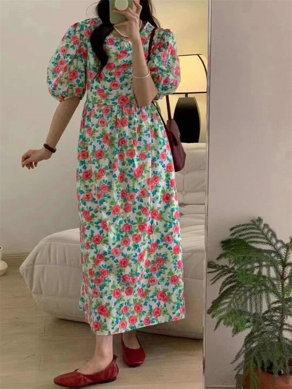 New in early summer! [Susan] round neck floral dress y708# LSW