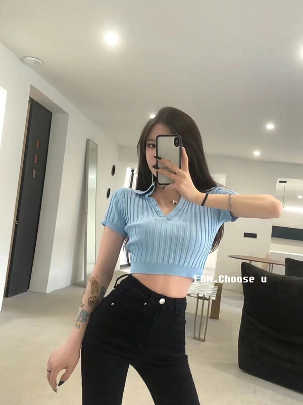 [toko. Z] Korean slim fit short sleeved sweater 2211# cqw