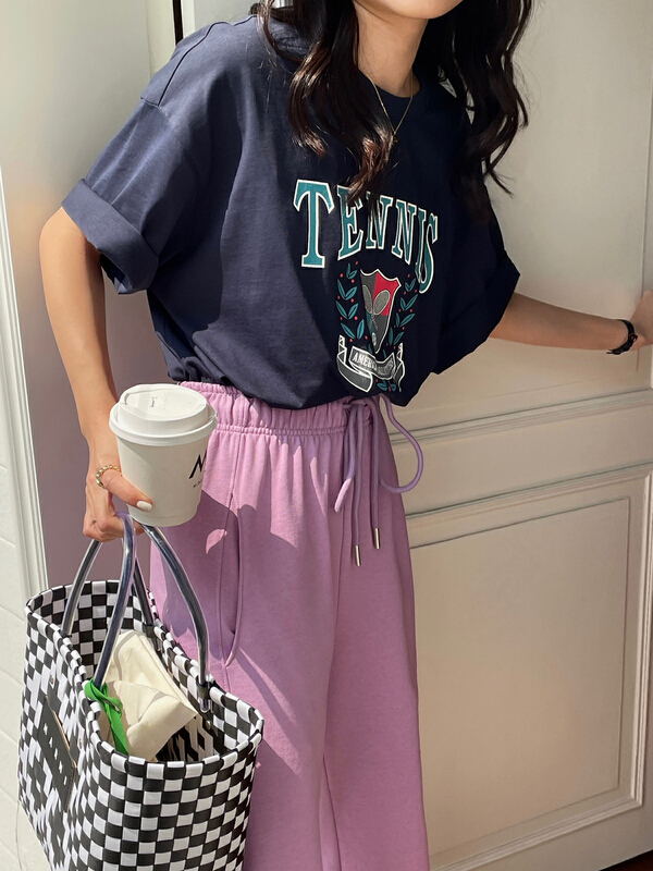 [Hello September] Korean casual pattern printed short sleeve T-shirt h2400# CLS