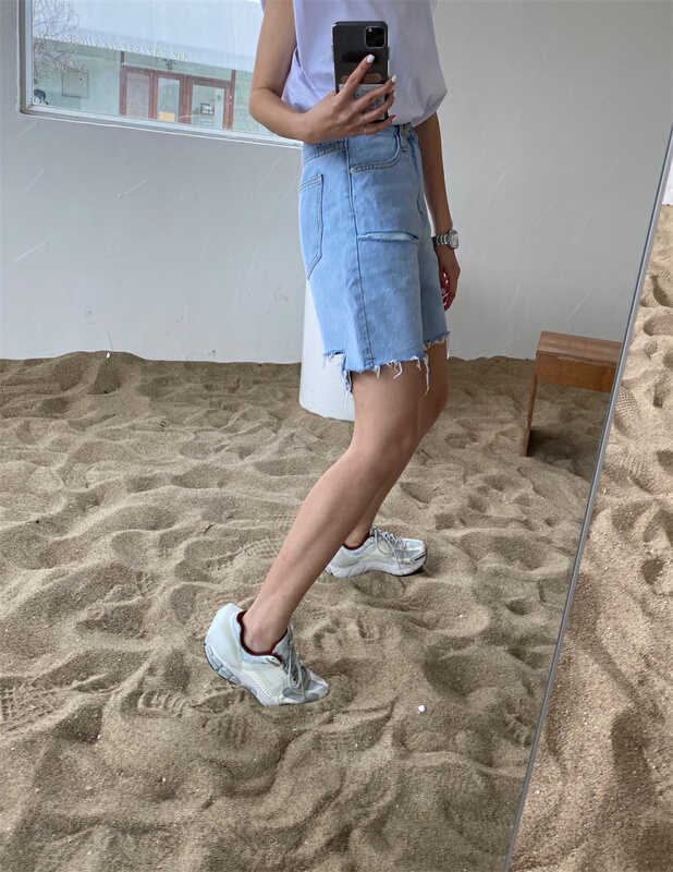New in early summer! [3 +] Korean fashion jeans shorts with holes 0162# ozq