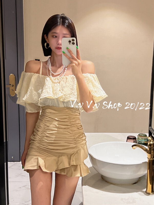 [v.v] gentle wind temperament sling off shoulder design blouse 7198# cqw