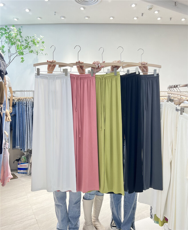 [iris iriisy] Elastic Waist Wide Leg slim casual pants 5803# LSL