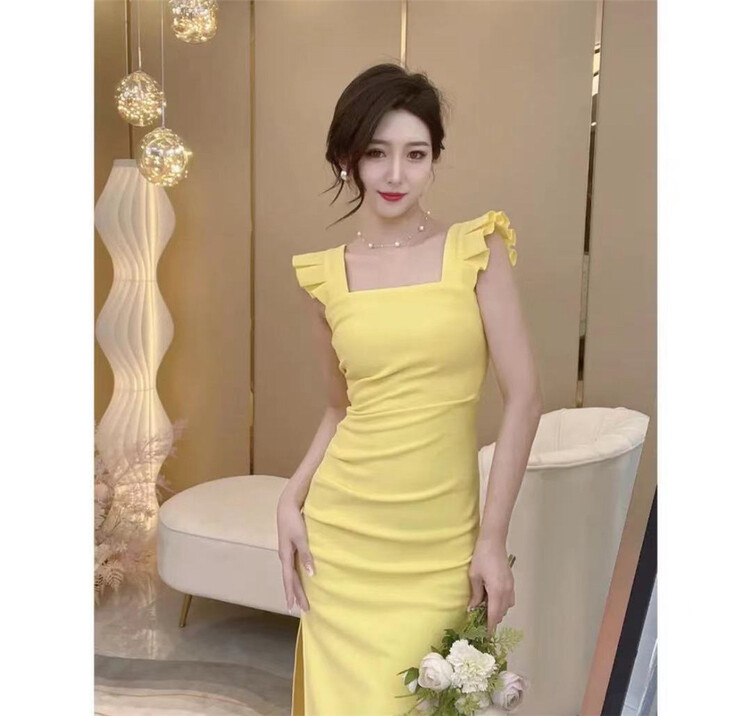[little woman] design sense retro slim dress 22155# PCZ