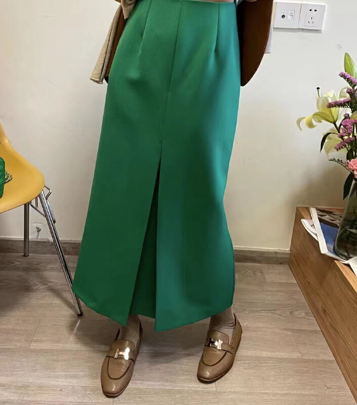 goods in stock! [trustme] Korean pleated versatile medium length skirt 66480# jhy