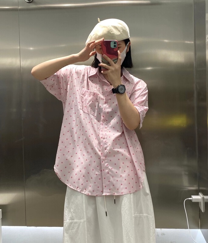 [we home] wave point loose comfortable shirt 2913# L