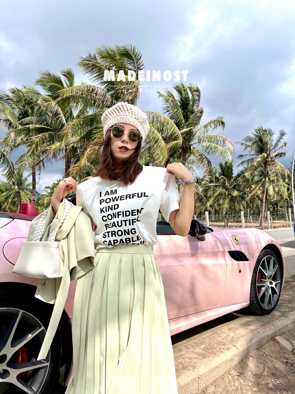 New year in early spring! [OSHA madeinost] very simple and versatile letter short sleeve T-shirt 86110# ll