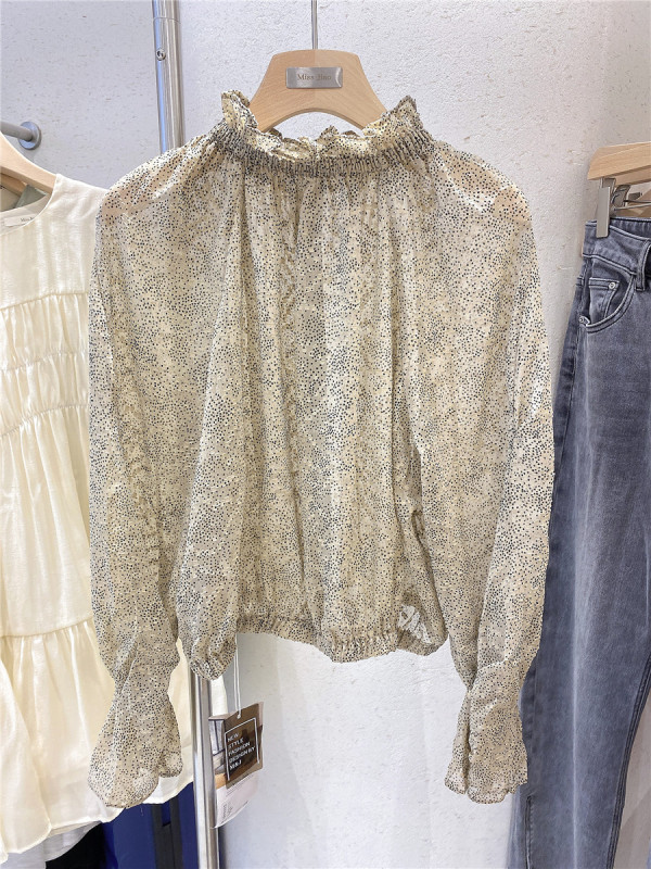 goods in stock! 2021 buyer preference! [buyer's shop Nina looks a little expensive] small high neck slim fitting perspective shirt lv6-3047# zjz