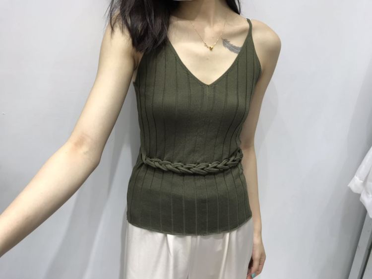 [Wuyi] slim sling knitted vest wy5022# Cl