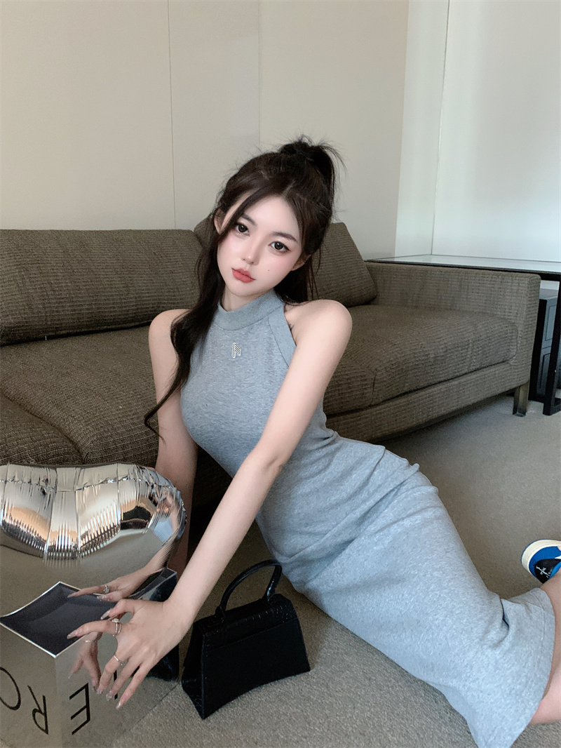 Real shooting, real price, slim and forked dress, women's high-grade feeling, gas and meat cover