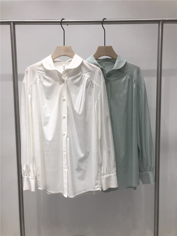 [Wuyi] simple temperament net color long sleeve shirt 900277# fcq