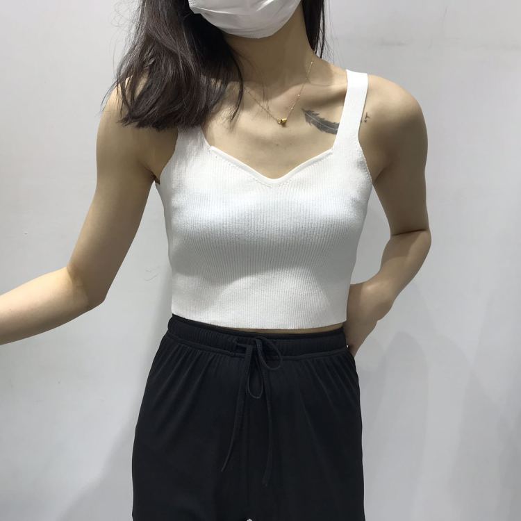 [Wuyi] knitted suspender short vest wy5021# Cl