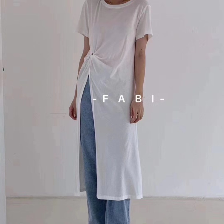 [FabI] round neck versatile slim dress 7140# YY