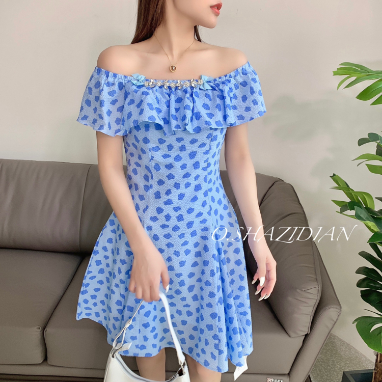 [o.shazidian] A-shaped floral dress 3753# WQ