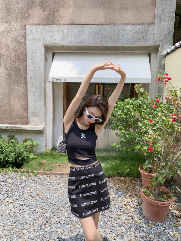 New in early summer! [make Meike] contrast letter fashionable skirt ys1-7290# Myy
