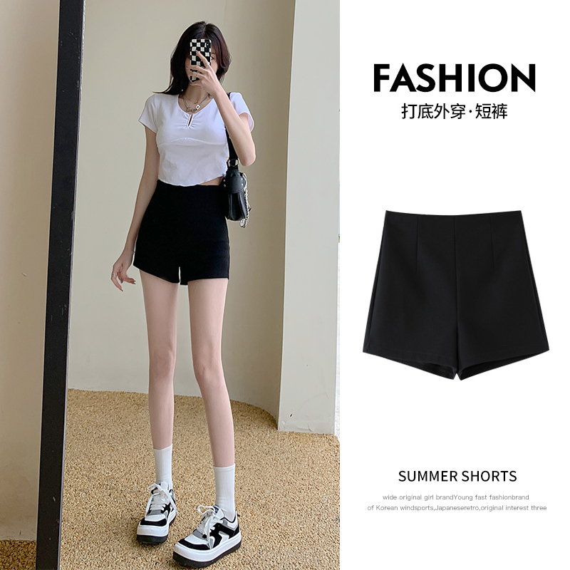 Original measured # bottoms, missing shorts, women's summer thin style, wear anti light bottomed safety pants, versatile small black pants