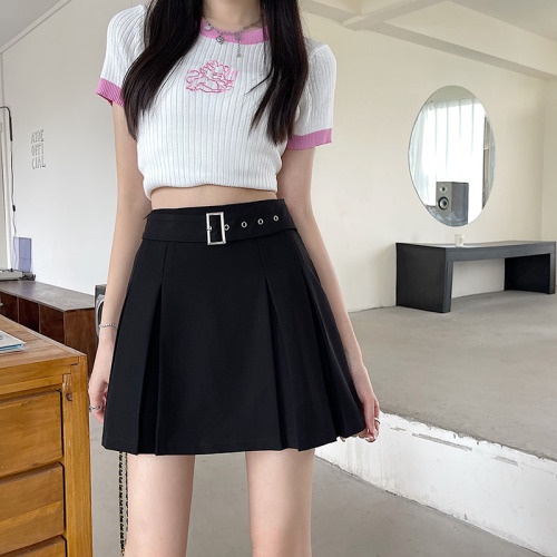 Real price half length skirt women's high waist slim A-line skirt anti tarnish JK pleated skirt short skirt 2022