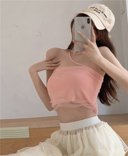 Real price mesh camisole women with pure collarbone strapless jacket