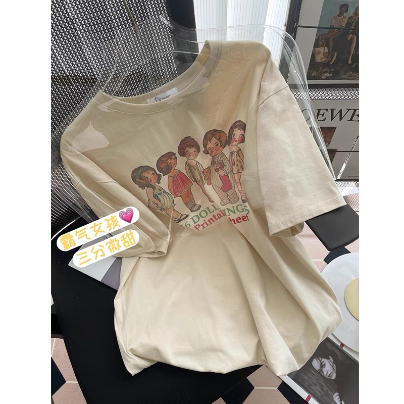 Official figure real price cotton new Korean T-shirt women's short sleeve summer loose Joker casual jacket