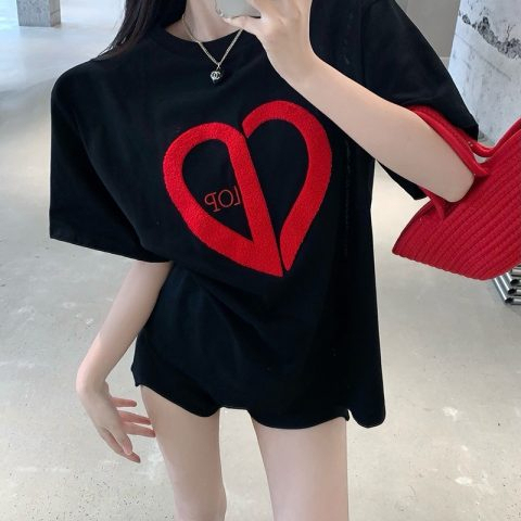 Simple letter short sleeve T-shirt female loose Korean minority students Joker jacket