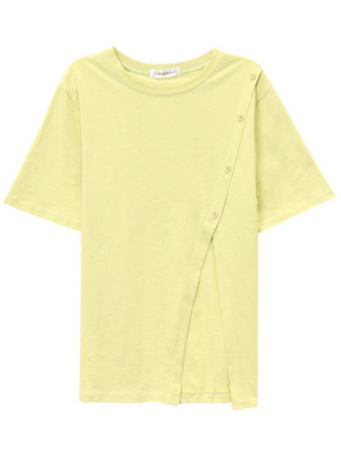 Split T-shirt women's summer short sleeve design irregular Harajuku loose net red