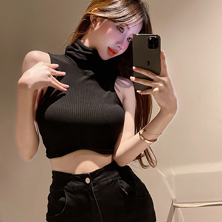 Real auction and real price bottoming artifact short high neck vest