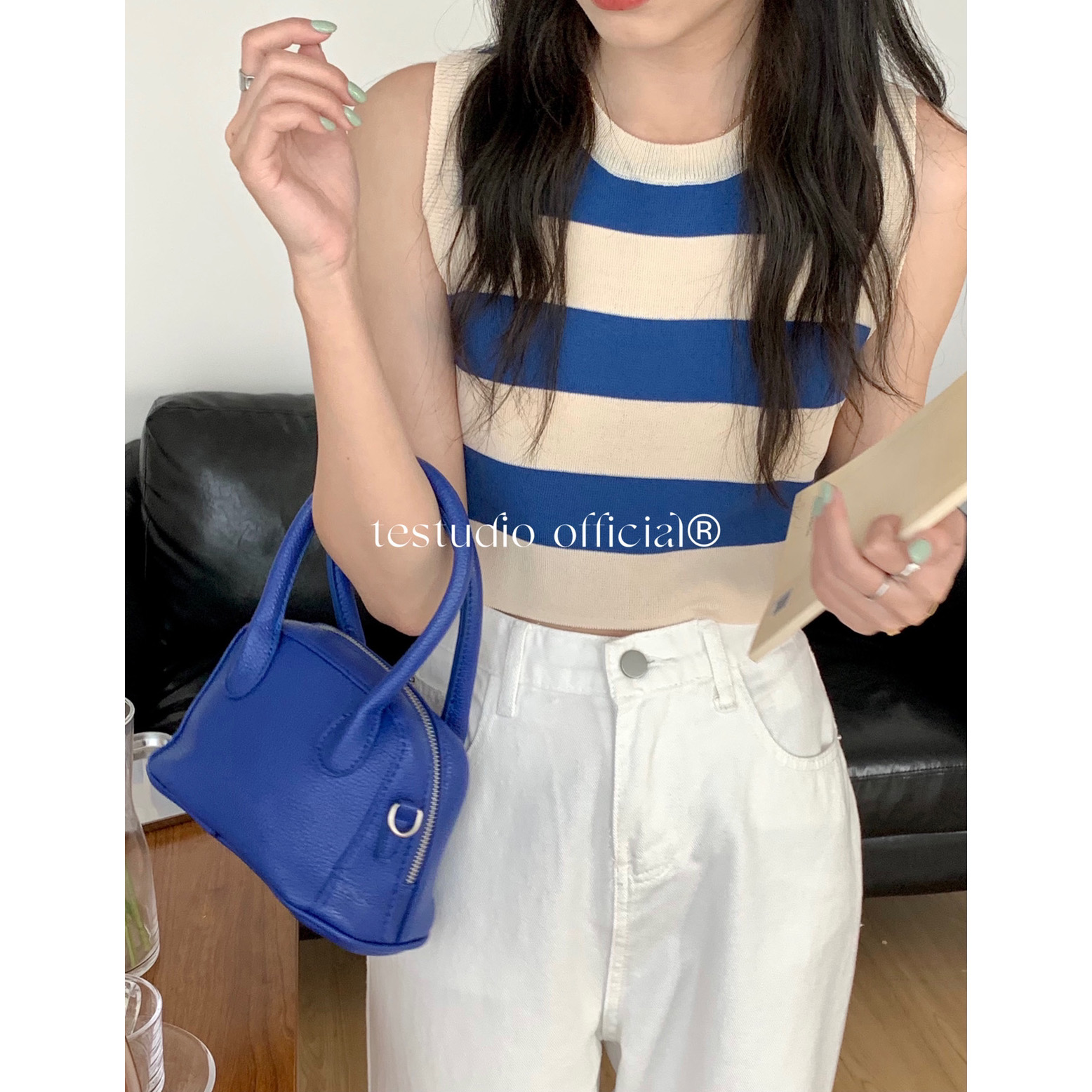 I-shaped sweet and spicy vest suspender casual fashion versatile sports thin off shoulder striped top female design sense minority